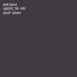 #3E3A44 - Ship Gray Color Image